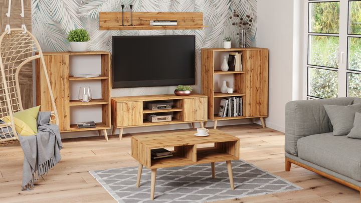 Sandi sofabord egetræ håndværk guld