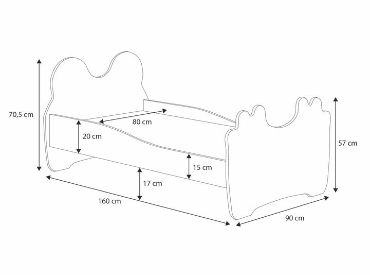 Pink Cat børneseng 160x80