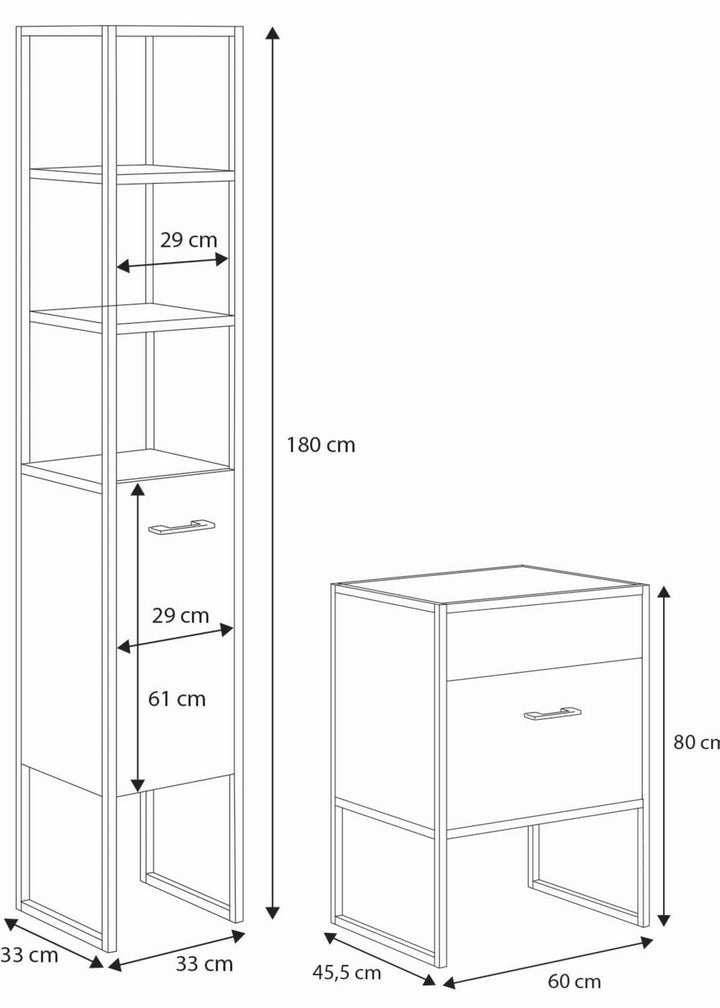 Badeværelsesmøbelsæt AURA
