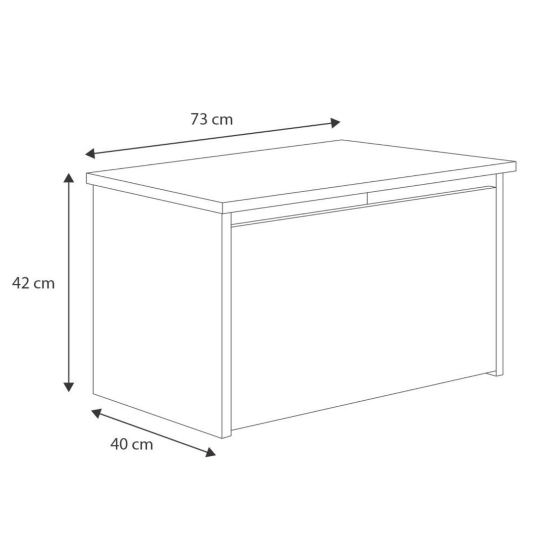 Daria legetøjskasse, pige med vinger dekoration, højde 42 cm, bredde 73 cm, dybde 40 cm
