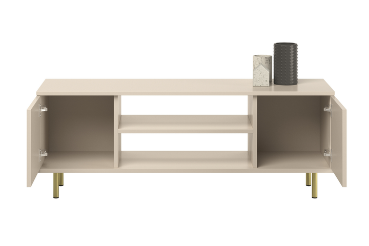 Lav TV-kommode - guldben, højde 48 cm, bredde 135 cm, dybde 40 cm