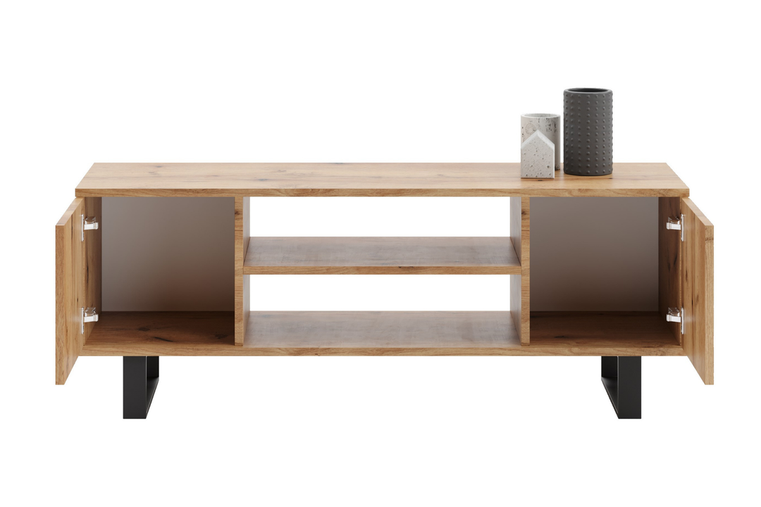 Lav TV-kommode - loftsstil, højde 49 cm, bredde 155 cm, dybde 40 cm