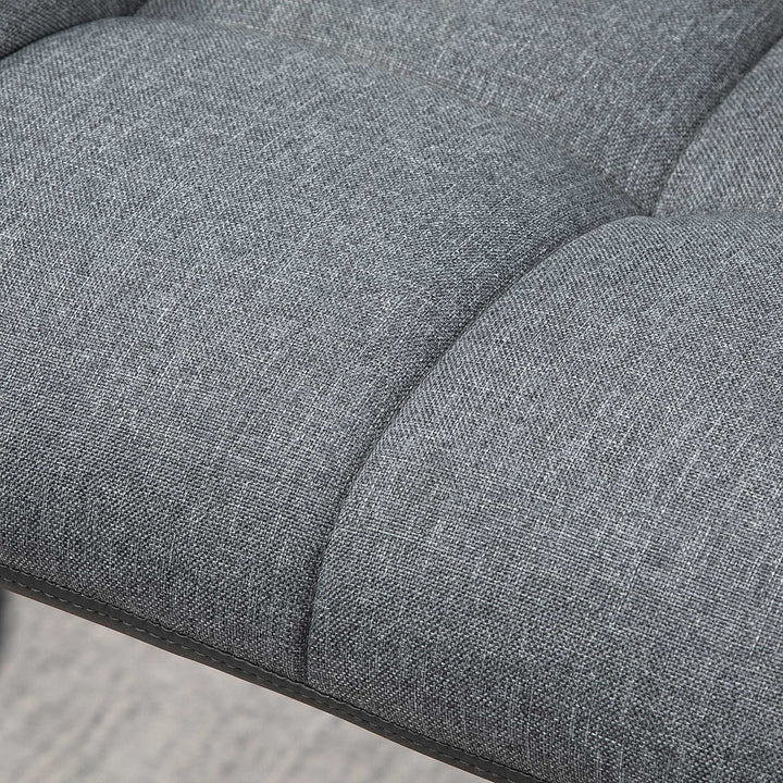 Barstole sæt med 2 retro design højdejusterbar kunstlæder hørlook grå + sort