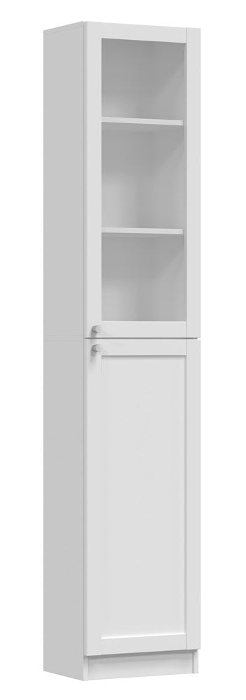 Elegant vitrineskab, Dybde: 31 cm,  Bredde: 40 cm , Højde: 200 cm, hvid