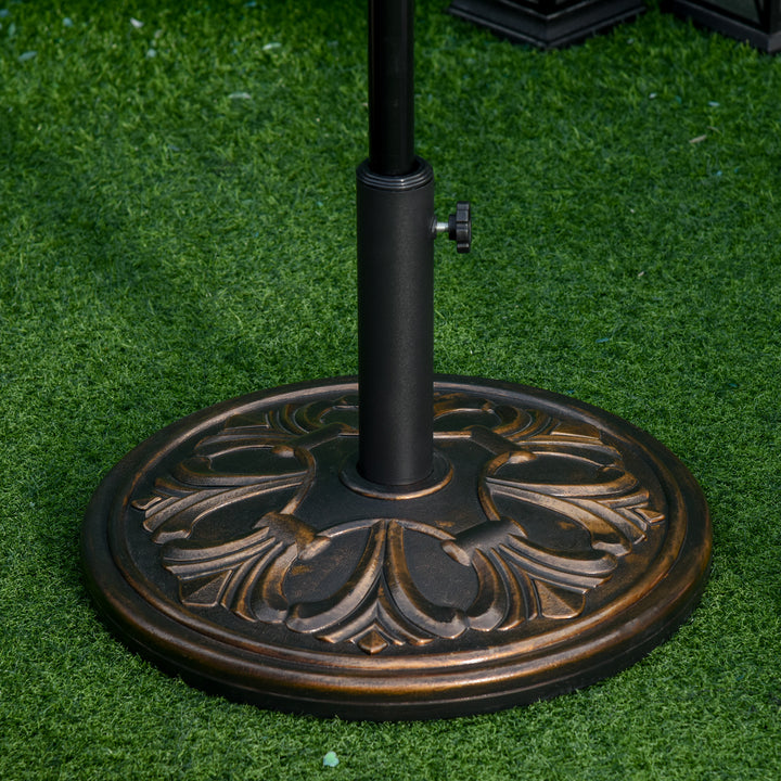 Parasolfod 13 kg, paraplystativ til paraplystænger med en diameter på 35 mm/38 mm/48 mm, paraplyholder til have, balkon, antik bronze