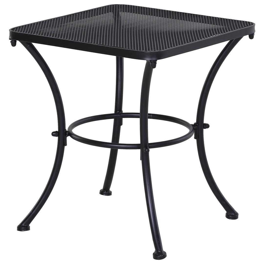 Havesofabord, sidebord, havebord, sofabord, metal, sort, terrassebord, 45 x 45 x 50 cm