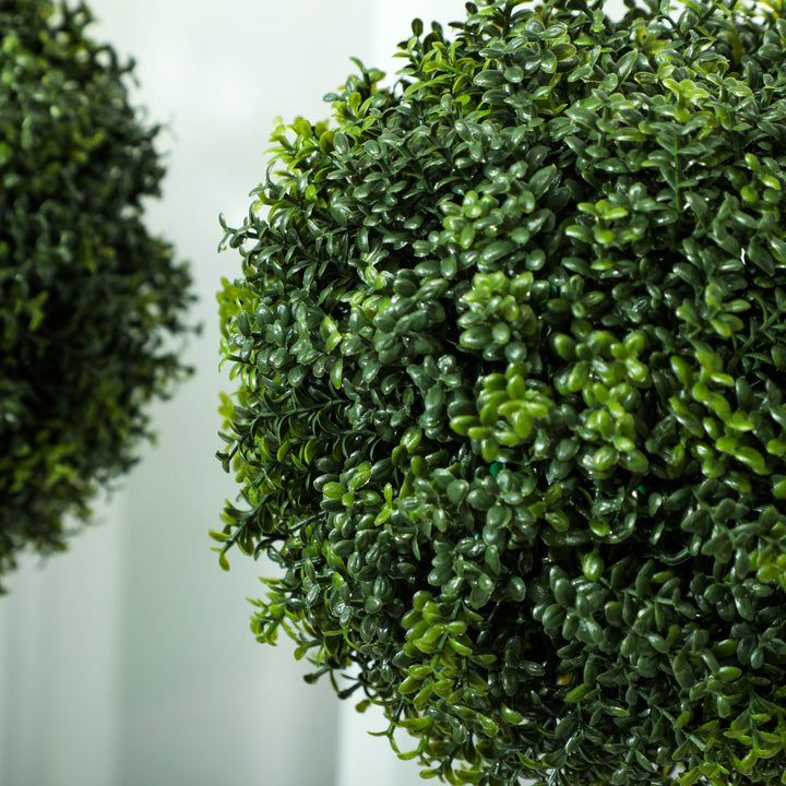 Sæt med 2 kunstige buksbomkugler 45 cm kunstig plante, kunstige plastikplanter i potte