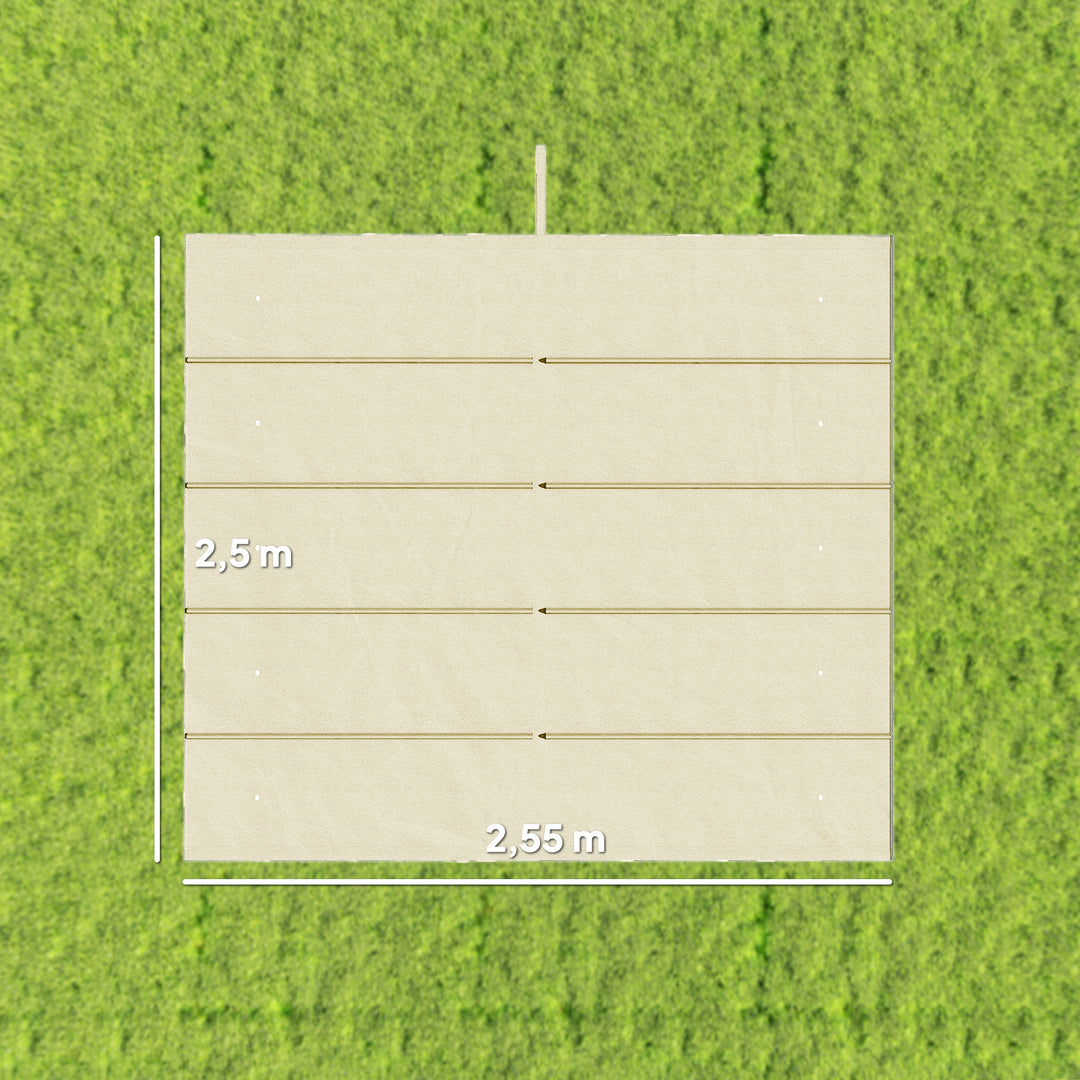 Udskiftningstag til 3 x 3 m pergola, udtrækkeligt, med drænhuller til regnvand, vejrbestandigt, polyester, 250 x 255 cm, cremehvid