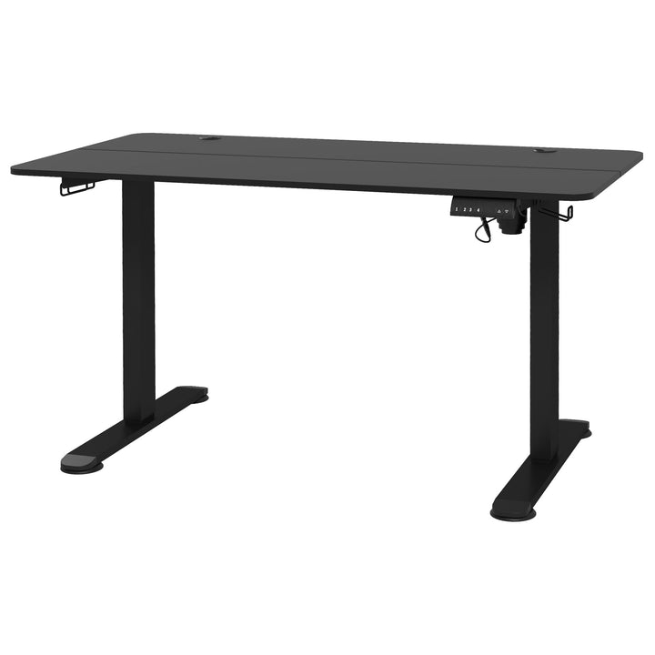 Højdejusterbart computerbord, 140 cm x 70 cm x 116 cm, sort