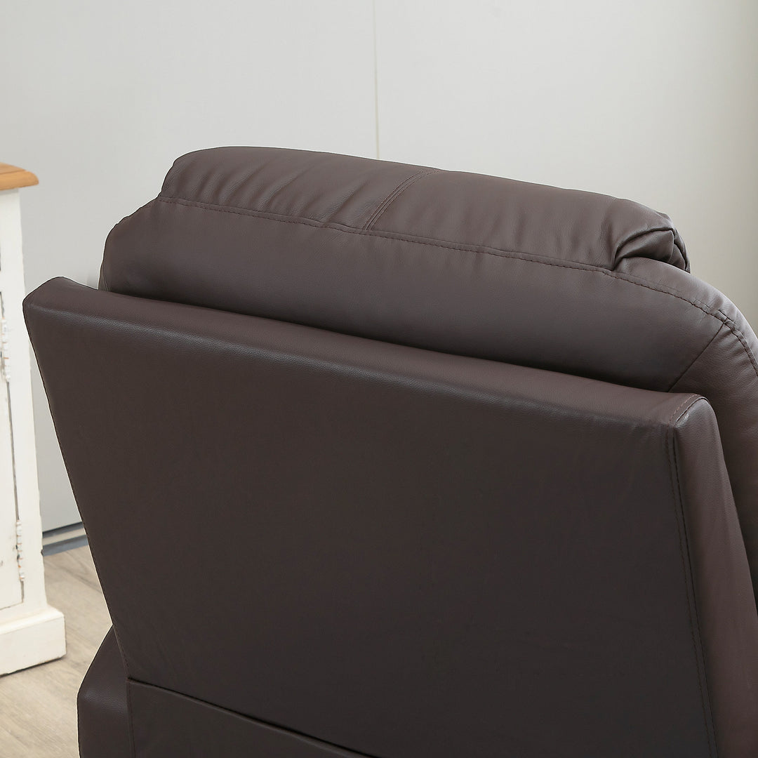 Massagestol med ståstøtte, lænefunktion, kunstlæder, op til 150 kg, 88 x 99 x 106 cm, brun