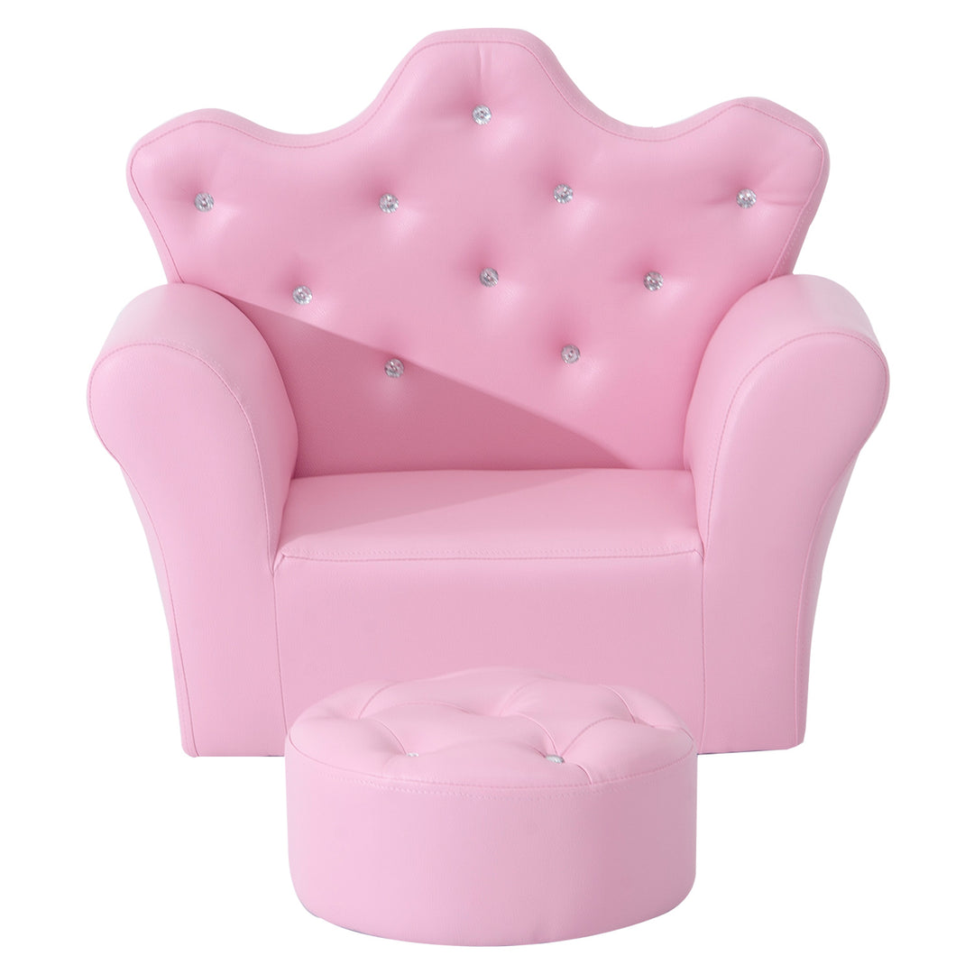 Legesofa til børn, børnesofa med fodskammel, børnesofa prinsesselegesofa børnesofa minisofa til hyggehjørne, børneværelse, legerum, soveværelse, lyserød