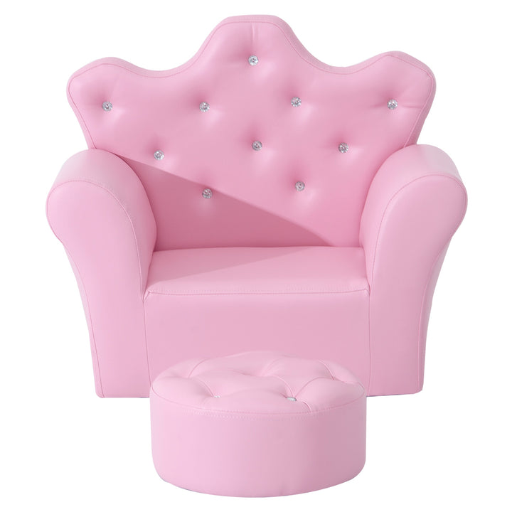 Legesofa til børn, børnesofa med fodskammel, børnesofa prinsesselegesofa børnesofa minisofa til hyggehjørne, børneværelse, legerum, soveværelse, lyserød