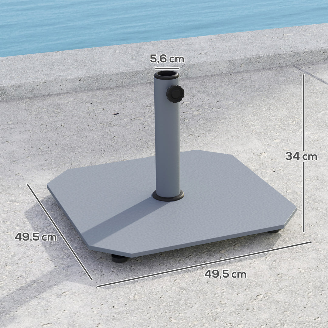 Metal parasolfod 18,5 kg parasolfod, firkantet paraplyholder til parasol 32/38/48 mm