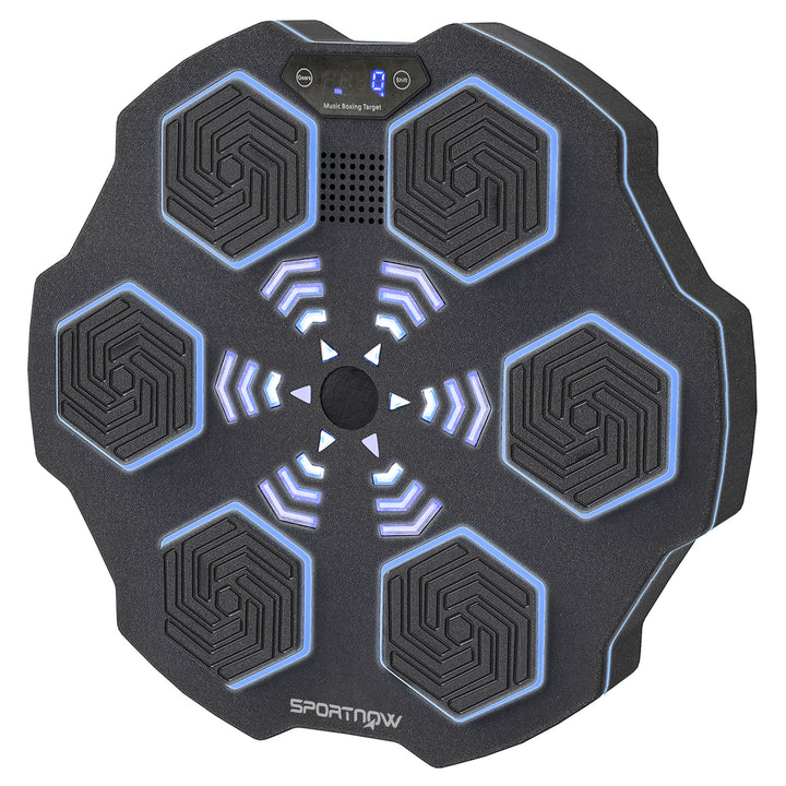 Musikboksemaskine, bluetooth-bokseenhed, vægmonterbar, 9 hastigheder og tilstande, led-lys, sort