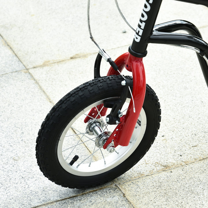 Børne scooter styr justerbart scooter kick scooter city scooter børne scooter kickboard med pneumatiske dæk 12 tommer fra 5 år sort 120 x 58 x 75-80 cm