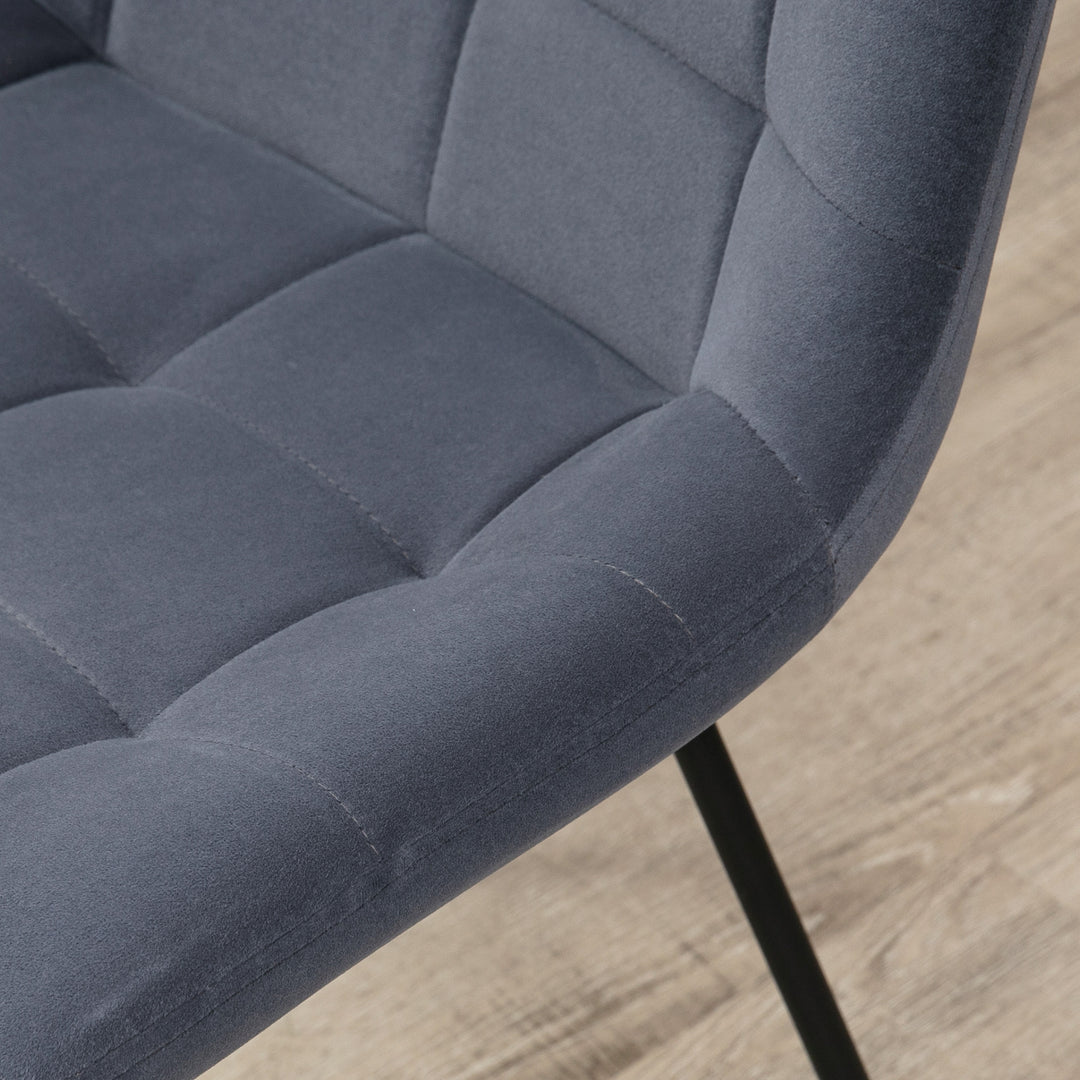 Sæt med 2 retro spisestole i velour 50 cm x 61 cm x 79 cm mørkegrå