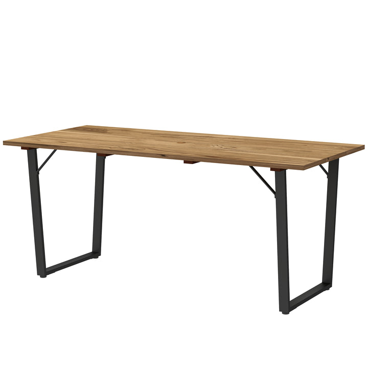 Havebord træ 175x80 cm vejrbestandigt balkonbord med parasolhul buffetbord til 6 personer brun