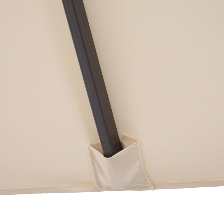 Xxl parasol med håndsving vejrbestandig 455 cm x 270 cm x 240 cm stål polyester beige