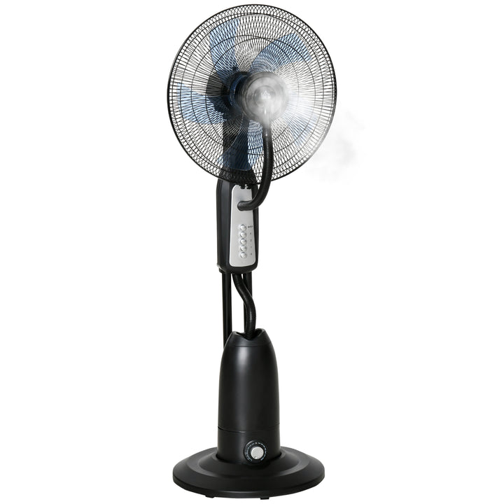 Vandkølet piedestalventilator med justerbar tågefunktion, 3 hastigheder, 2,8 L vandtank, 70° oscillation, 90 W vandventilator med hjul, 120 cm