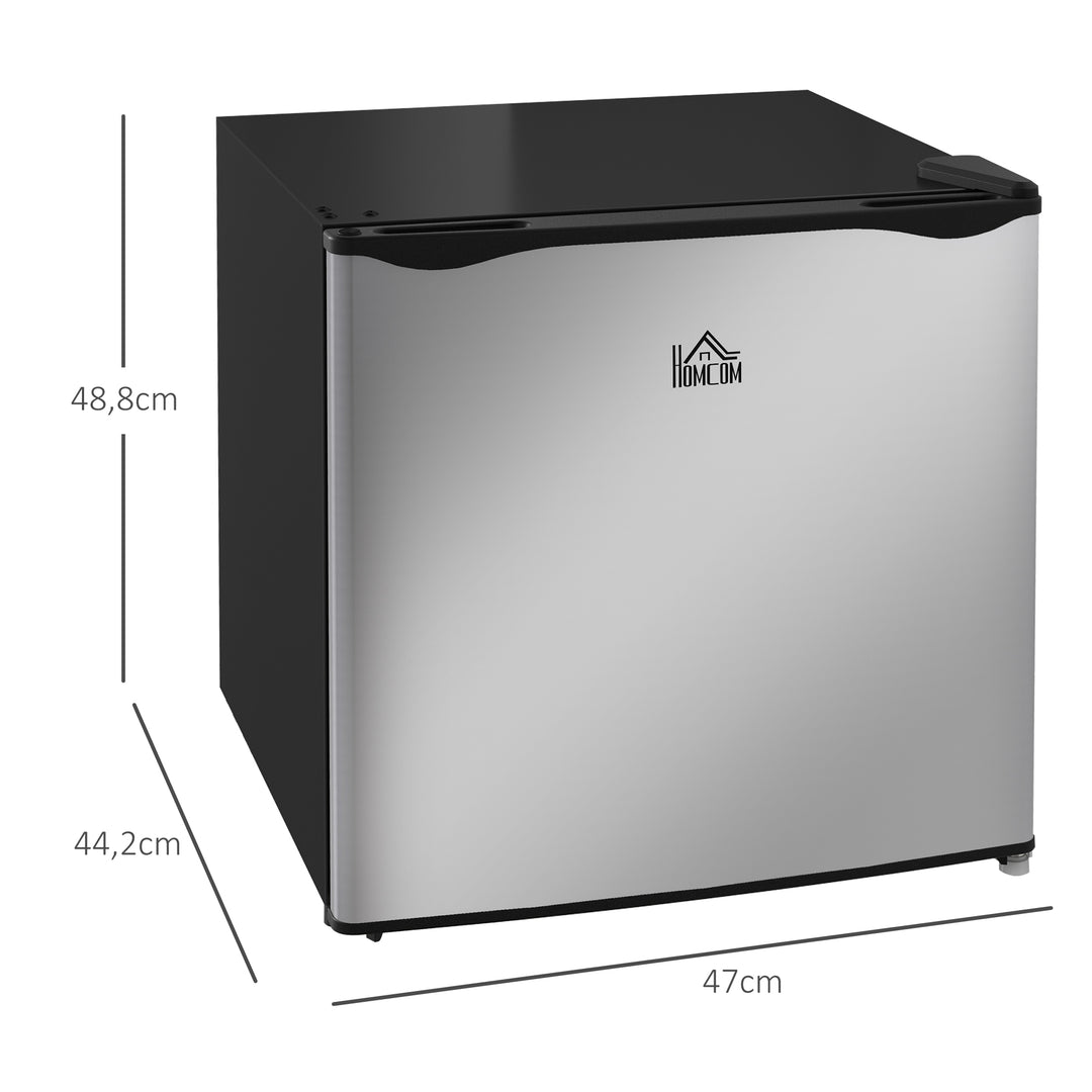 Minifryser, 35 L minikøleskab, -14 til -24 ℃, 5-trins temperaturkontrol, 47 x 44,2 x 48,8 cm, sølv