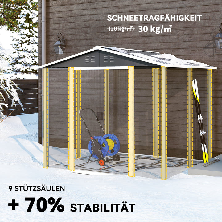 Metalhaveskur, vejrbestandigt og rustbestandigt, aflåseligt, 2,40 x 2,06 x 1,98 m, mørkegrå