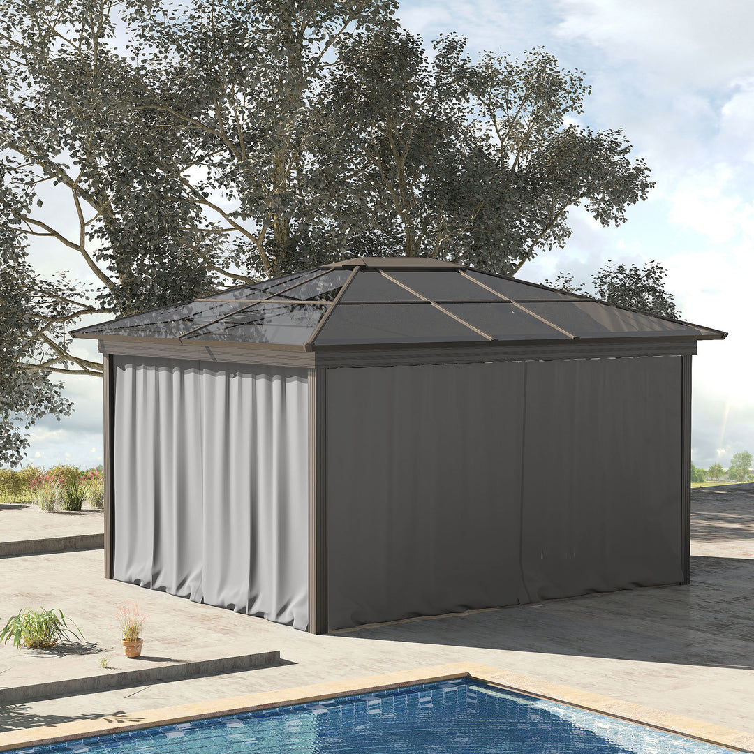 Reservegardin til pavillon, sæt med 4, til 3x3m pavilloner, 302x205cm, lysegrå