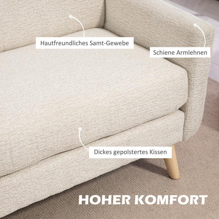 To-personers sofa, komfortabel, 134 x 71 x 82 cm, beige