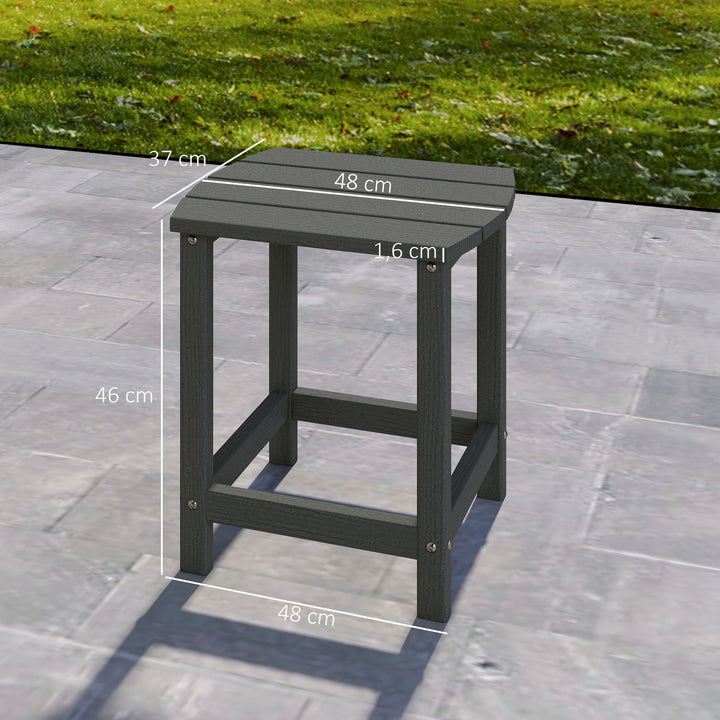 Havebord, vejrbestandigt balkonbord lavet af HDPE, udendørs spisebord/campingbord til have, terrasse, balkon, 48x37x46 cm, grå