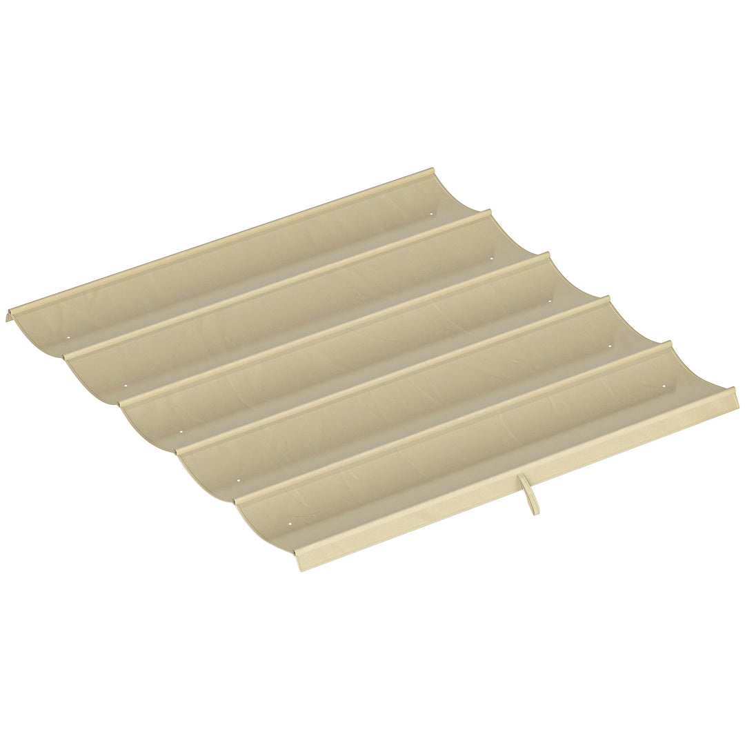 Udskiftningstag til 3 x 3 m pergola, udtrækkeligt, med drænhuller til regnvand, vejrbestandigt, polyester, beige, 250 x 255 cm