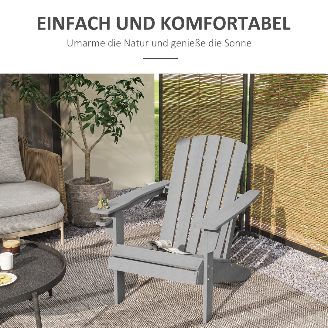 Havestol, ergonomisk design, vejrbestandig, HDPE, grå, 75 x 87 x 90 cm