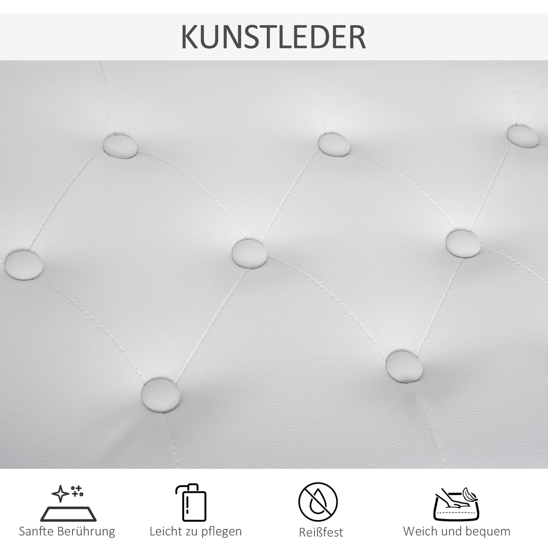 Klaverstol, klaverbænk med skjult opbevaring, klaverstol med kunstlæderhynde, klaverbænk, massivt træ keyboardbænk til klaver, keyboard, 76 x 36 x 50 cm, hvid