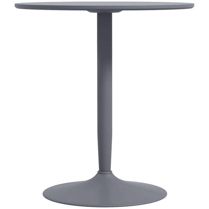 Spisebord til 2 personer, rund bordplade, stålfod, grå, 70 x 70 x 75 cm