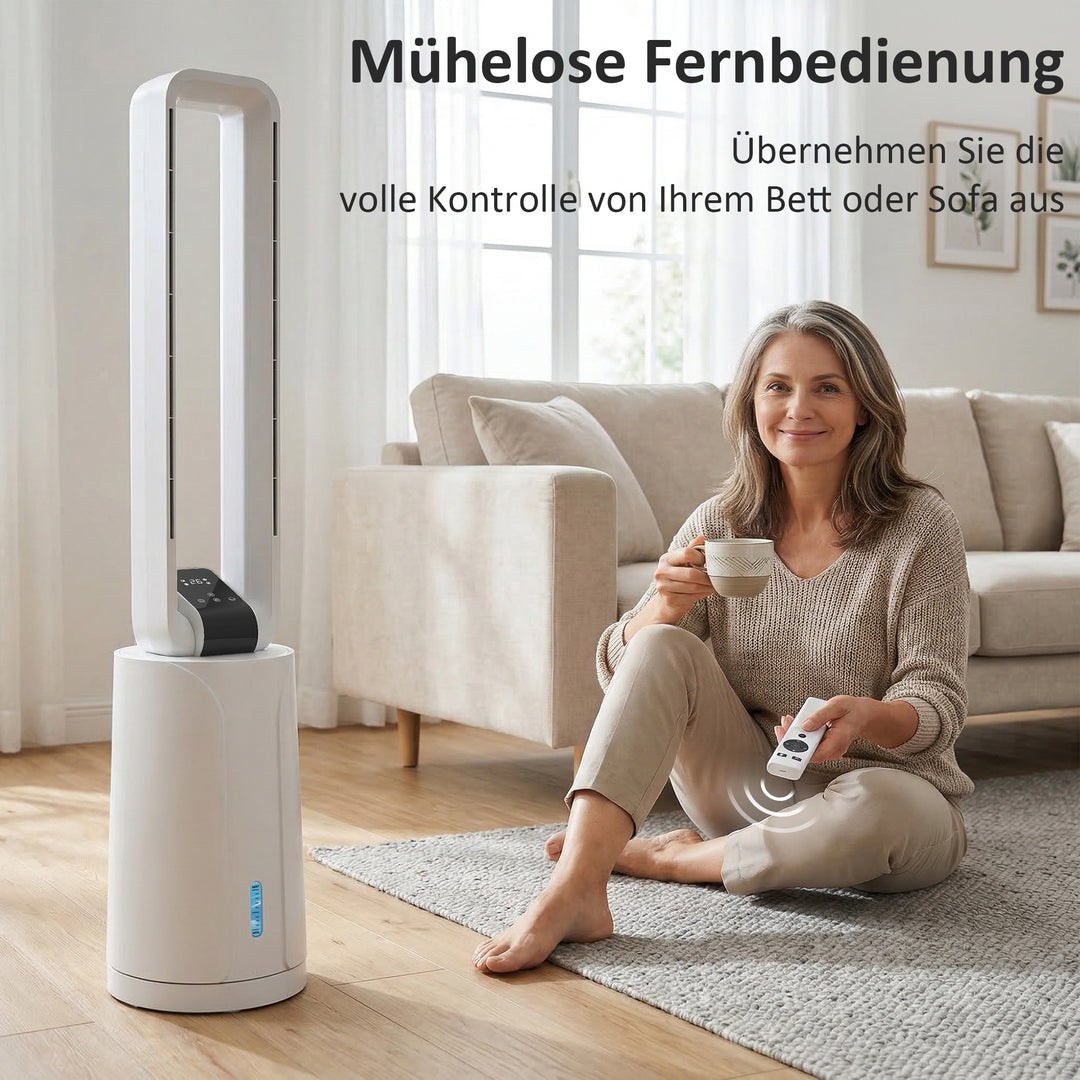 Fordampningsluftkøler med fjernbetjening, 15-timers timer, køleelement til hjem og kontor, hvid