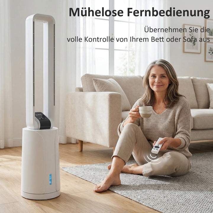 Fordampningsluftkøler med fjernbetjening, 15-timers timer, køleelement til hjem og kontor, hvid