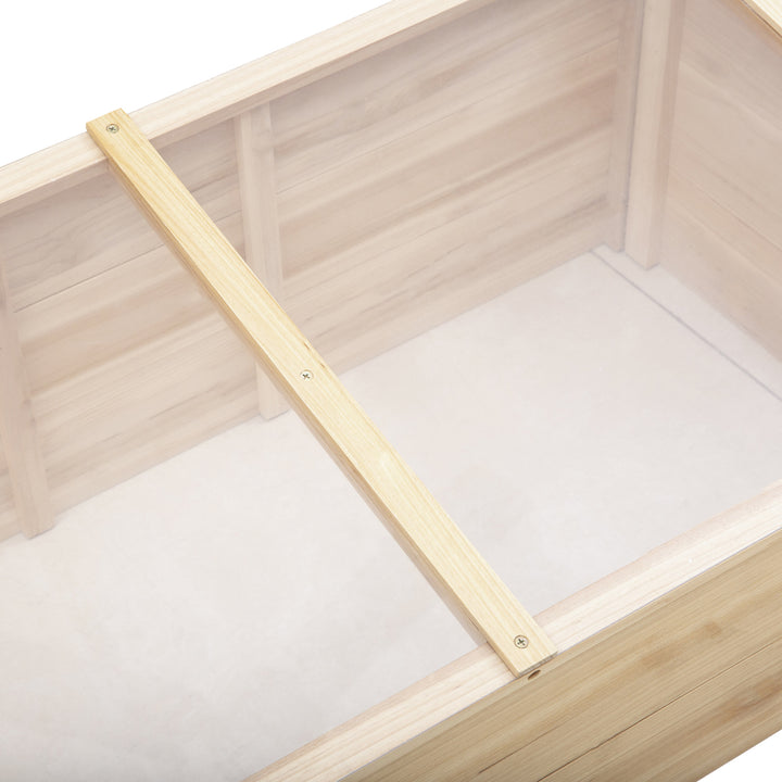 Drivhus i træ med kold ramme, kold rammekasse, drivhus til have og plantesystem til havebalkon, 100 x 50 x 35 cm, naturlig, fyrretræ, pc-plade