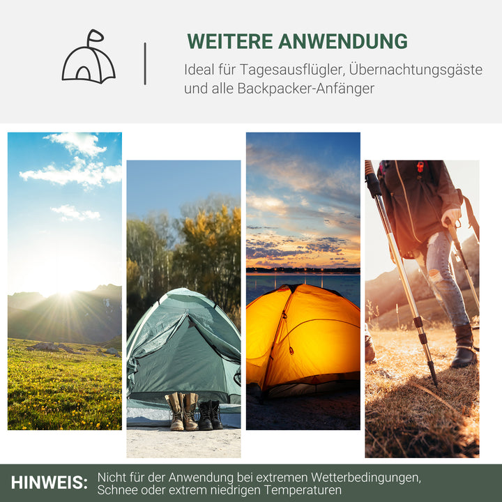 2-Personers campingtelt, netåbninger, lampekrog, bæretaske, grå+gul