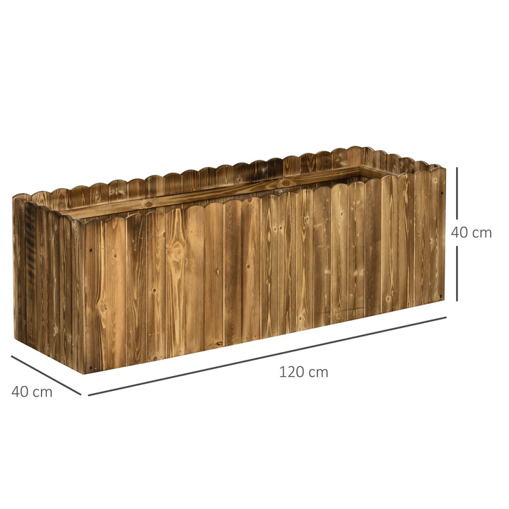 Højbedspotte, urtehave, grøntsagspotte, blomsterbed, plantekasse, fyrretræ, 120 x 40 x 40 cm