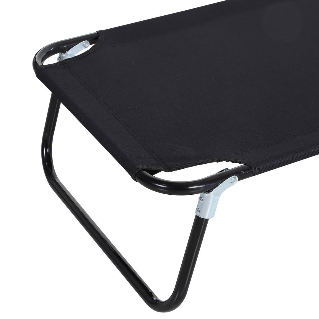 Solseng, justerbar ryglæn med 5 positioner, hurtigtørrende, metalstel, 190 x 56 x 28 cm, sort