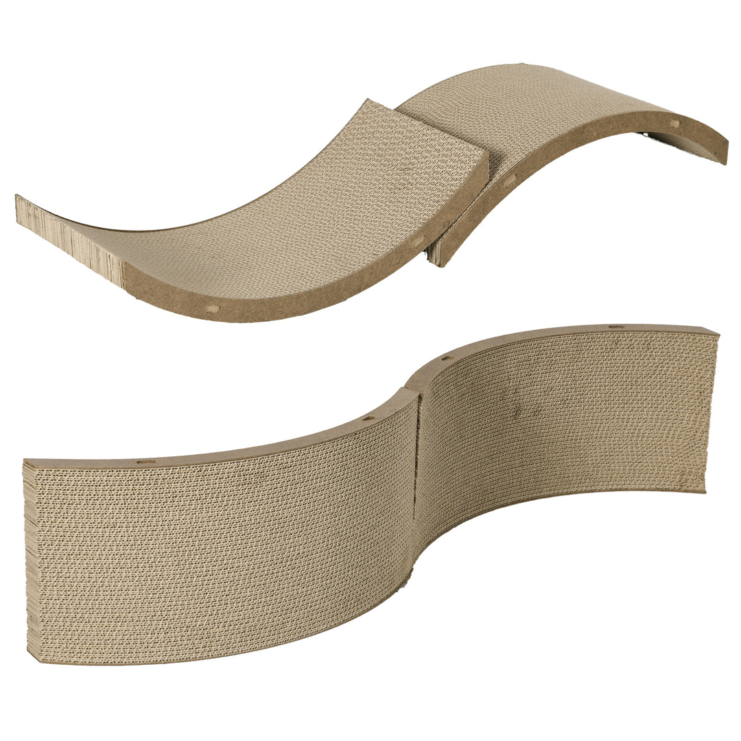 Kradsebrætsæt til kattehjul, belastningskapacitet op til 5 kg, 55 x 25,5 x 3 cm, brun