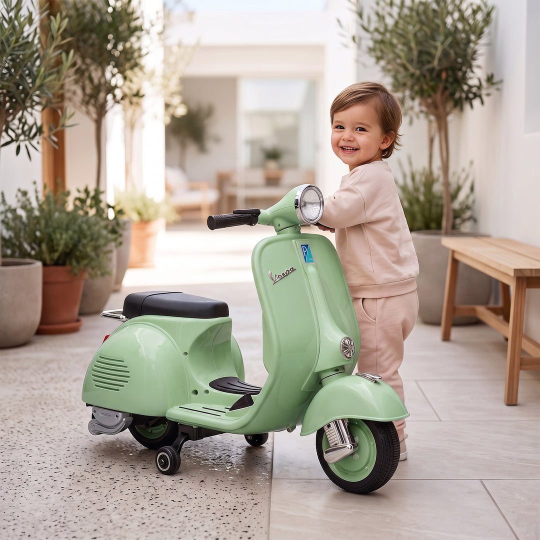 Elmotorcykel til børn VESPA 6V Elmotorcykel Lithiumbatteri Grøn