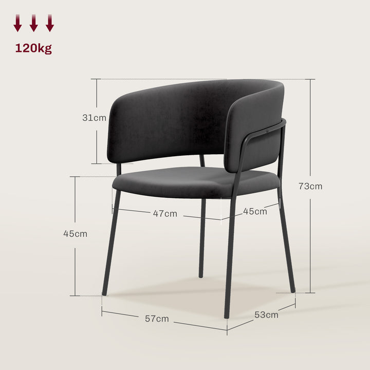 Polstret stol, moderne og komfortabel, 57x53x73cm, grå