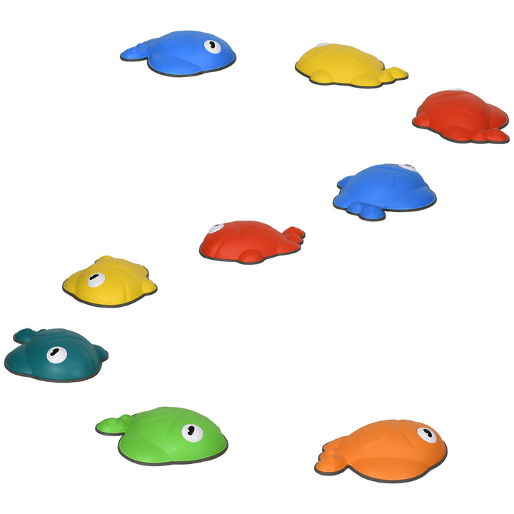 Balance stepping stones, sæt med 9, skridsikre, stabelbare, indendørs og udendørs, farverig