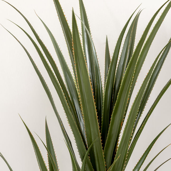Stor kunstig yucca-plante, 190 cm, plastik, i potte, 17 x 17 x 190 cm, smaragdgrøn
