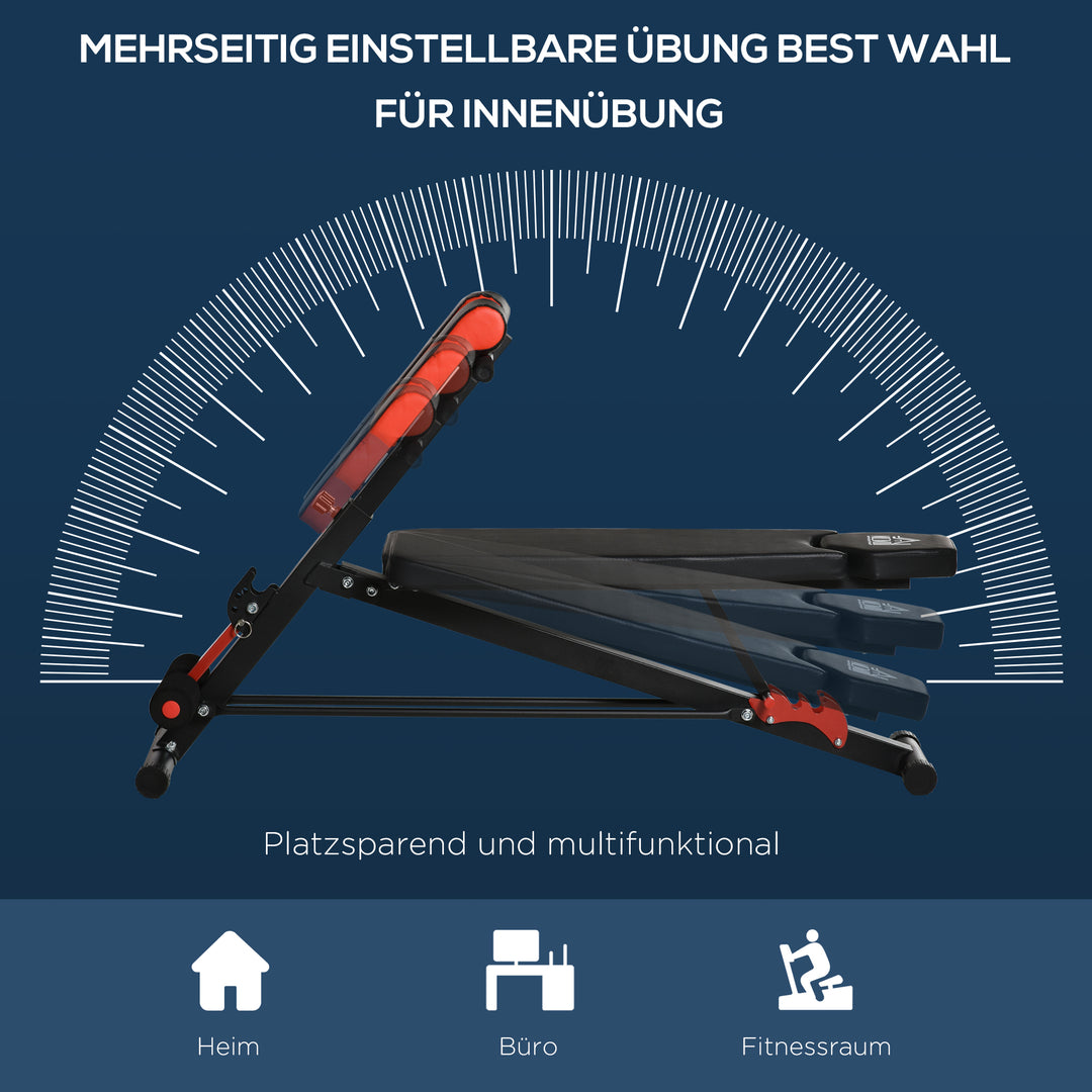 Vægtbænk fitnessbænk skråbænk multifunktionel mavetræner justerbar stål sort 64 x 146 x 73,5-85 cm