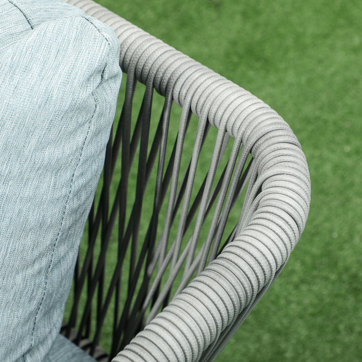 Rattan havemøbelsæt til 4 personer, siddemøbelsæt med hynder, aluminium, PE-rattan, polyester, til altan, grå