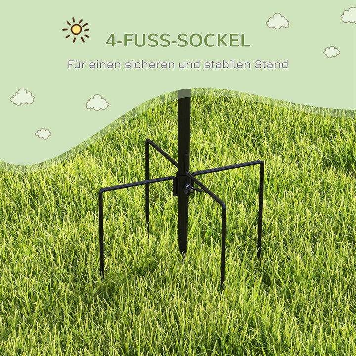 Fuglefoderautomat, udendørs foderautomat, 4 kroge, stål, sort