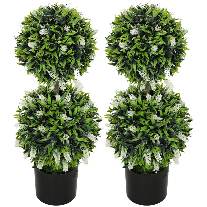 Sæt med 2 kunstige planter, uv-resistent kunstig plante i en urtepotte, 70 cm stueplante til stue, have