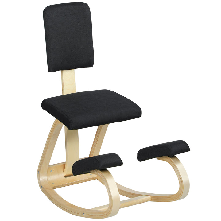 Ergonomisk knælestol, knælestol, sundhedsstol til hjemmet, kontoret, meditation, sort