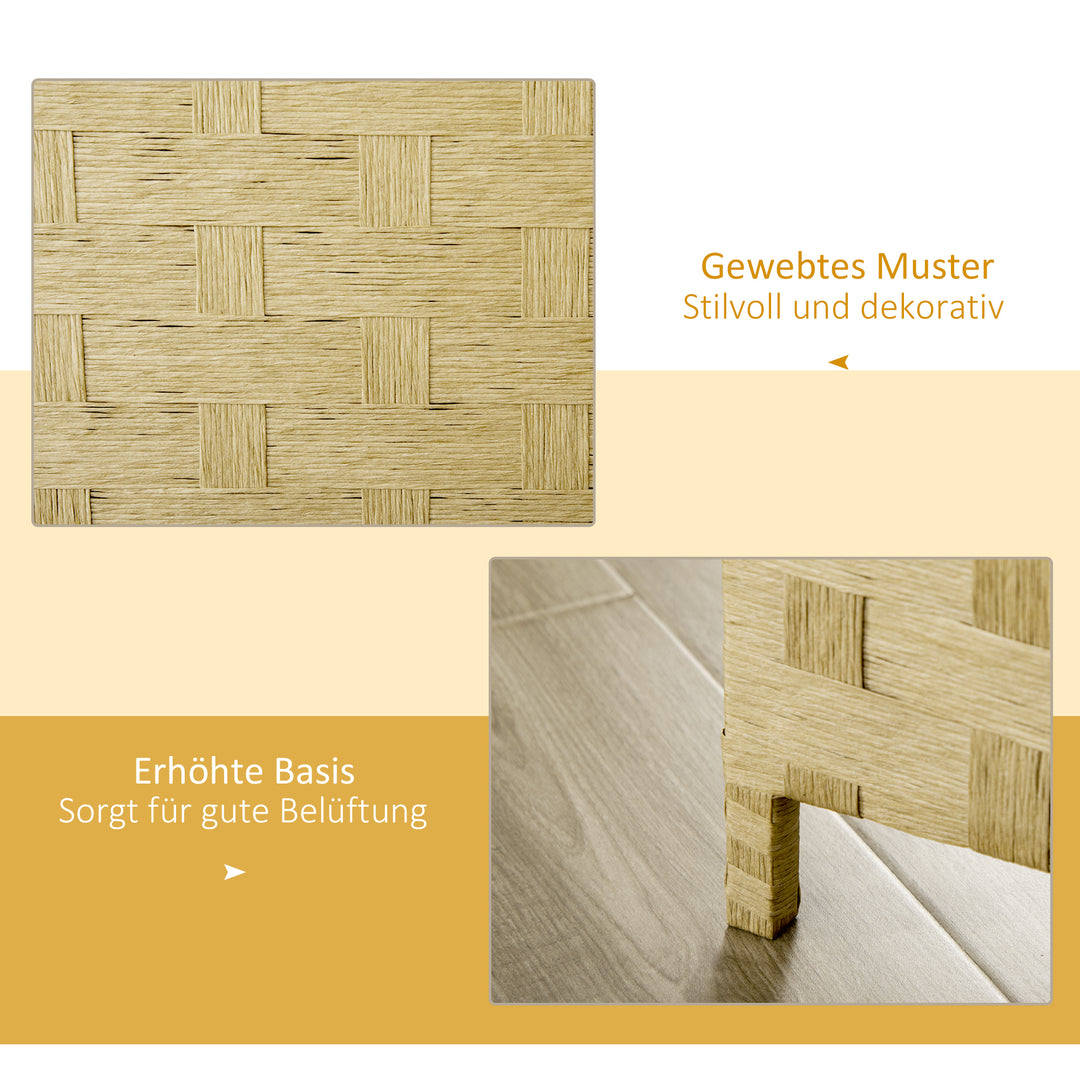 4-panels foldeskærm, 159,5 x 169,5 cm, lavet af bølgepap, til stue, brun