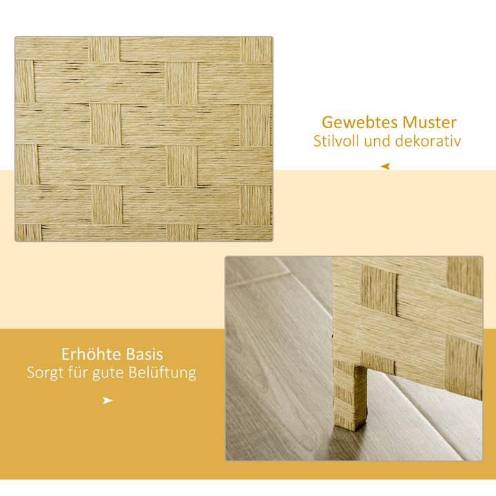 4-panels foldeskærm, 159,5 x 169,5 cm, lavet af bølgepap, til stue, brun